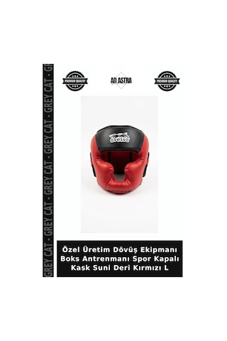 Özel Üretim Dövüş Ekipmanı Boks Antrenmanı Spor Kapalı Kask Suni Deri Kırmızı L