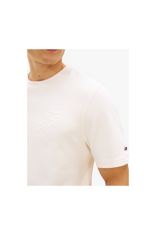 Tommy Hilfiger Scrıpt Lıght Interlock Tee Erkek Sarı T-shirt - Mw0mw42391 Ekru