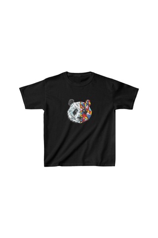 Vinevesta Unisex Çocuk Baskılı T-shirt - Siyah Çok Renkli