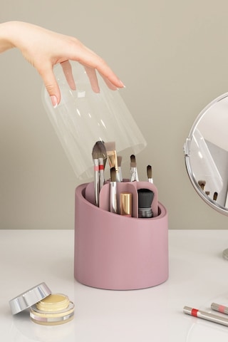 Aqua Makyaj Kozmetik Ve Fırçalık Düzenleyici Organizer 2'li Set Gul Kurusu