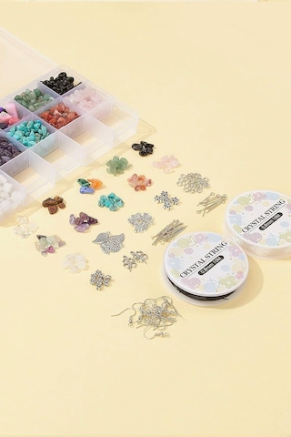 Obsessions Takı Yapma Seti, 11 Çeşit Doğal Taş, 10 Mm, Gümüş Rengi Dökme Takı Malzesi Ve Kristal Misina Diğer