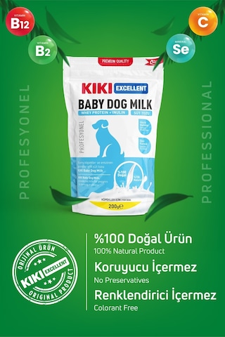 Kıkı Excellent Köpek Süt Tozu Whey Protein + İnülin 200 G