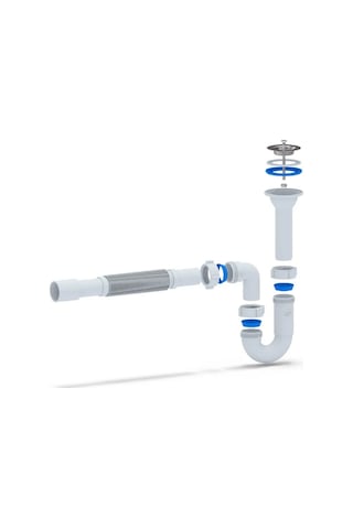 Anı Plast 1 1/4"x32 Düz Akışlı Lavabo Sifonu, Döküm Çıkışlı 316836818