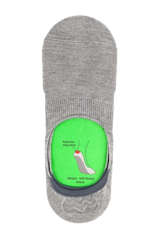 Jiber Erkek Bambu Babet Çorap 7001- 12 Adet Gri Melanj