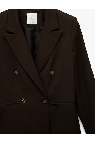 Koton Cepli Düğmeli Uzun Kollu Kruvaze Blazer Ceket Kahverengi 6sak50047uw Kahve