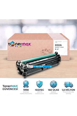 Hp 650a Ce271a Mavi Uyumlu Toner - Çipli / Color Laserjet Enterprise Cp5525 / M750