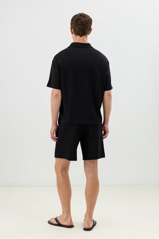 Antioch Polo Yaka Basic T-shirt Siyah