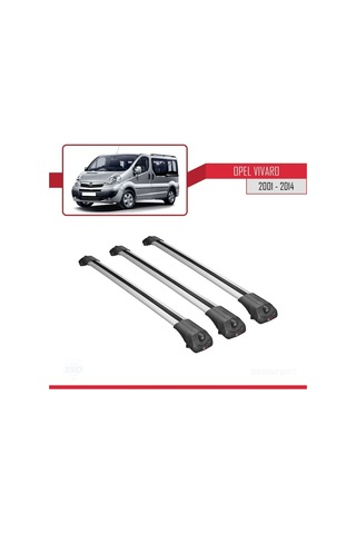 Opel Vivaro 2001-2014 Arası İle Uyumlu Ace-1 Ara Atkı Tavan Barı Gri 3 Adet Bar