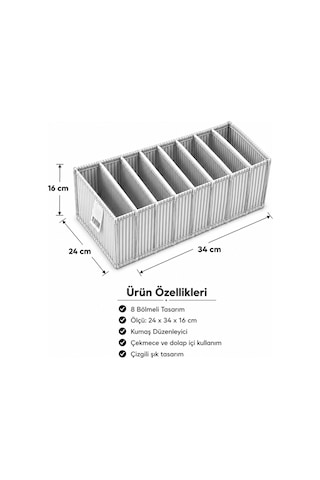 Çizgili Çekmece Ve Dolap Içi Akordiyon Organizer L