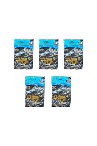 Arma Baskılı Mini Blok Poşet Torba - No : 1 - 22 x 35 CM - Siyah - 100 Adetlik 5 Paket