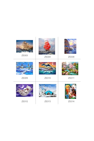 Yunboo 30x40cm Zs308 Tam Taşlı Kristal Dekoratif Tablo - Canvas Materyal, Tam Set Boyama + Araçlar