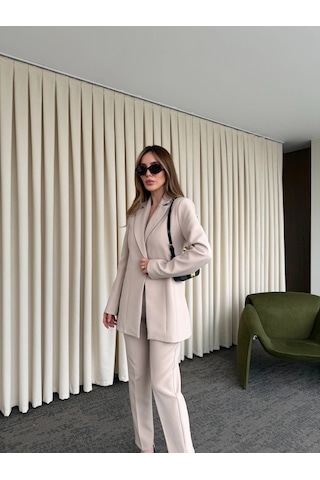 Laluvia Taş Belden Oturtma Blazer Ceket - 9684 Taş