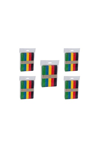 Abeslang Renkli Geniş Dil Basacağı Ahşap 250 Adet 50li 5 Paket