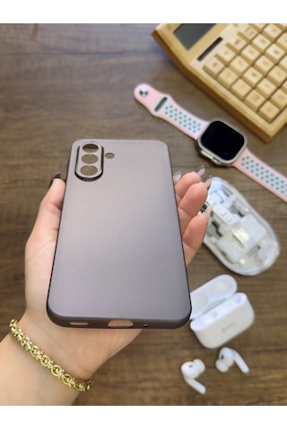 Samsung Galaxy A17 Uyumlu Süper İnce Mat Ultra Thin Silikon Kılıf Buzlu Siyah