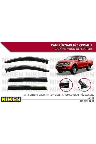 Niken Mitsubishi L200 Triton 2015+ Kromlu Cam Rüzgarlığı 4 lü