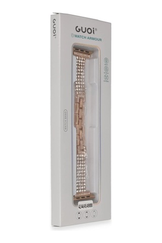 Apple Uyumlu Watch 38mm Live Taşlı Kordon - Rose Gold