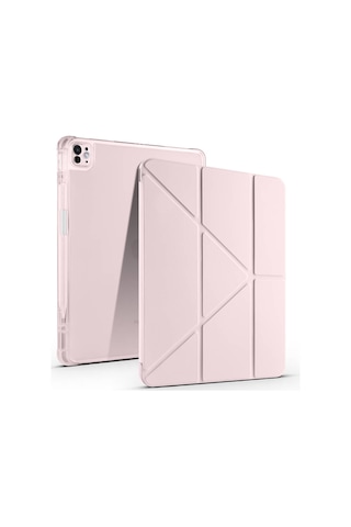 Apple Uyumlu iPad Pro 13 2024 Kılıf Zore Tri Folding Kalem Bölmeli Standlı Kılıf Kapaklı Kılıf