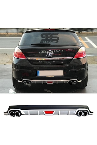 Opel Astra H Difüzör Arka Tampon Eki 4 Egzoz Çıkışlı Gri