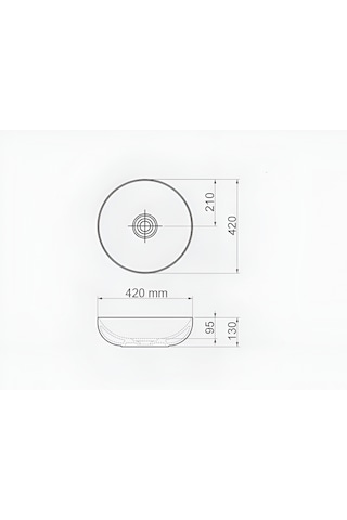 Lapino Vision 42 Cm Tezgah Üstü Lavabo Beyaz