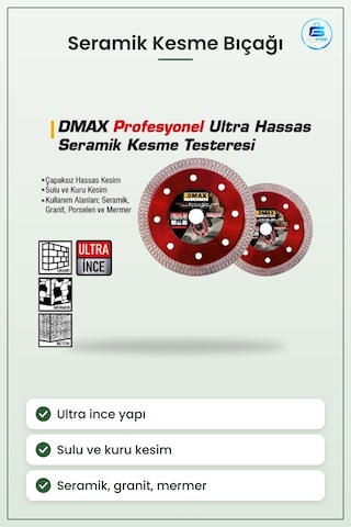 Ultra İnce Seramik Kesme Testeresi Daire Testere Bıçağı Çapaksız