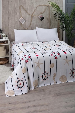 Çarşafı Lastikli Tek Kişilik Pike Yatak Örtüsü 170 X 230 Beyaz
