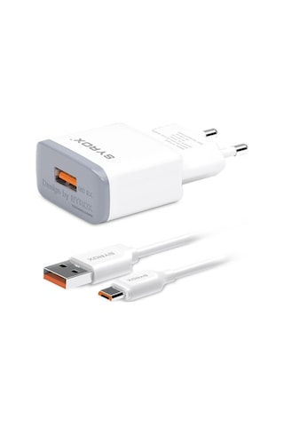 Syrox Q20 Şarj Aleti Micro Usb Kablo Set 2.0A - Beyaz (303964239)