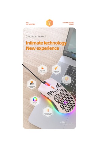 Rgb Oyun Faresi, Dizüstü Bilgisayar İçin Kablolu Fare, Hafif Makro Tanımlama Faresi