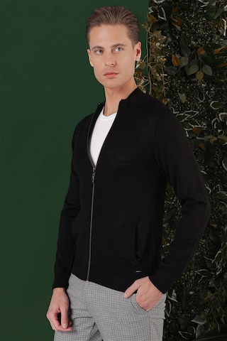 Efor Tr 860 Slim Fit Siyah Klasik Triko Siyah