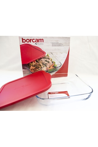 Paşabahçe 59024 Silikon Kapaklı Kare Borcam Tepsi