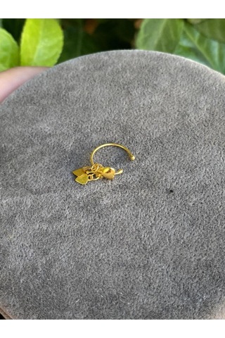 14 Ayar Altın Sallantılı Kalpli Halka Hızma Sarı