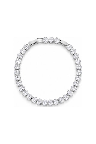 4mm Oval Taş Suyolu Bileklik Kararmaz Özel Seri Bileklik 16+2cm Gümüş