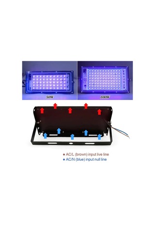 2 Adet Uva Siyah Işık 220v-240v Siyah Işıklar Ip65 50w Diğer