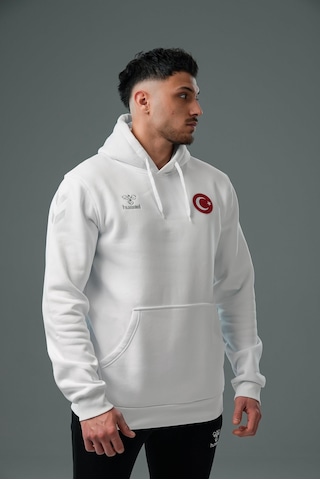 Hummel Armin Milli Takım Pamuklu Hoodie Beyaz