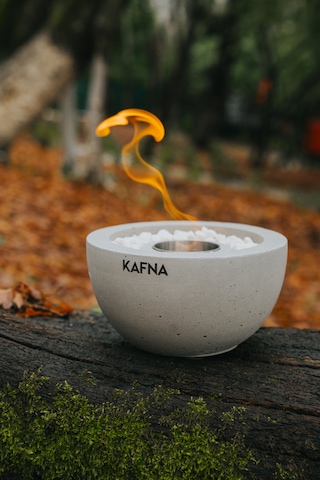 Kafna Nehar Masaüstü Beton Şömine + 1lt. Bioethanol Şömine Yakıtı
