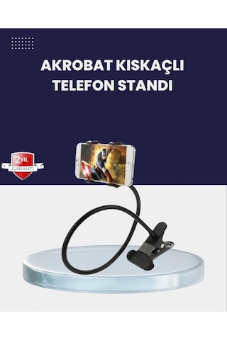Güçlü Mandallı Akrobat Telefon Tutucu Masa Araç Uyumlu Çok Renkli