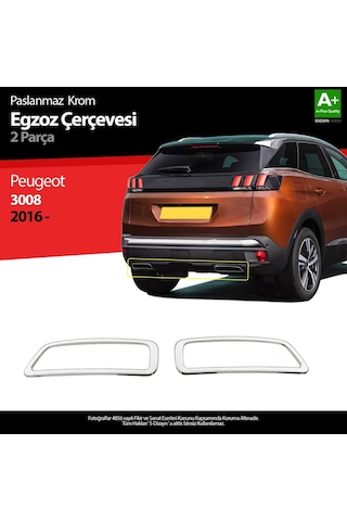 Peugeot 3008 2016 Sonrası Egzos Çıkış Krom 2 Prç. P.çelik