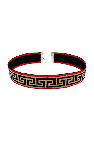 Özel Dokuma Saten & Keten Karışımı Kadın Choker Tasma Kolye Renkli