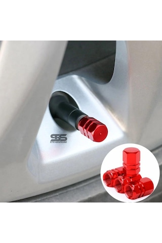 Fruens - Alüminyum Altıgen Sibop Kapağı 4 Lü Kırmızı - Fe-236566392