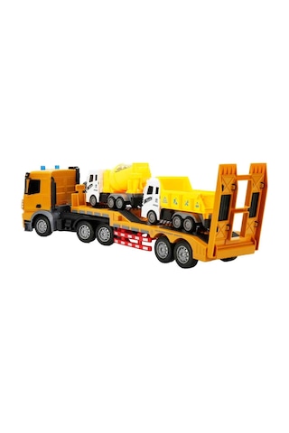 1:18 Suncon Sesli Ve Işıklı Usb Şarjlı Uzaktan Kumandalı Taşıyıcı Kamyon 50 Cm 43264 Kahverengi Kamyon Çok Renkli
