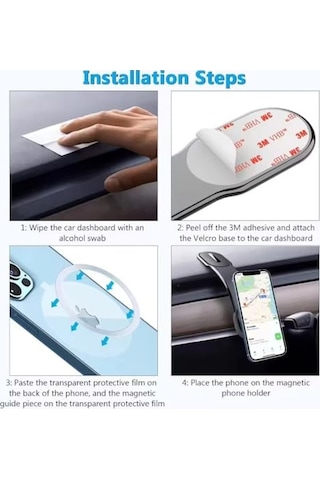 Ayarlanabilir Esnek Şekillenebilen Torpido Üstü Manyetik Araç İçi Telefon Tutucu İphone 11-15 Pro Max Telefon Tutucu Alüminyum Stand N52 Güçlü Mıknatıs Özel Seri Her Araca Her Telefona Uygun Yuvarlak