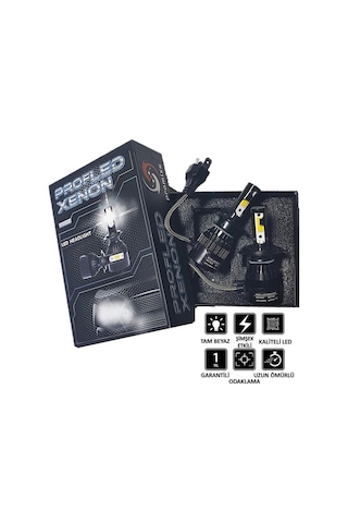 2 Adet H7 Soket Led Xenon Far Ampulü 6000k Beyaz 8000lm
