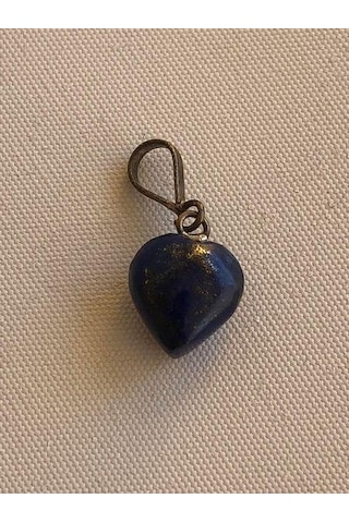 Doğal Lapis Lazuli Taşı Kalp Kolye Ucu 1,1 1,4 CM