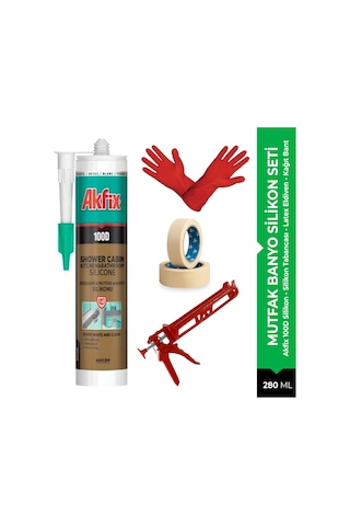 Akfix 100d Beyaz Banyo Ve Mutfak Silikon Uygulama Seti 4 Parça
