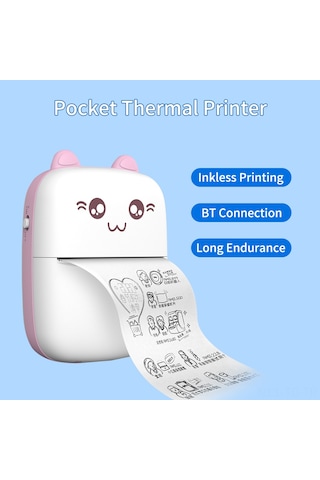 Skycity Mavi Mini Isı Yazıcı - Bt Bağlantılı Cep Boyutlu, 200dpi, Hata Notu-fotoğraf Yazdırma, 1000mah Pil, 1 Adet Kağıt İçerir