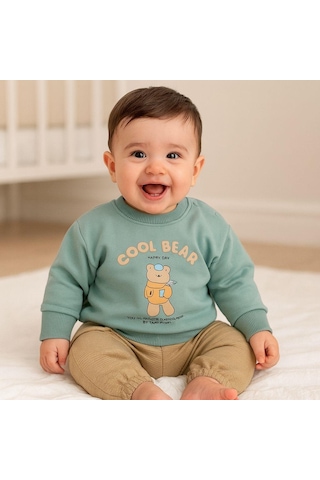 Andorra Cool Bear Detaylı Omuzdan Çıtçıtlı Takım Yesil