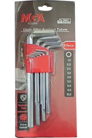 Mga Mg620016tk 9 Parça Uzun L Allen Anahtar Takımı/seti