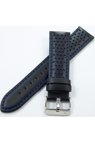 Bizon Deri Saat Kayışı 22Mm Kordon Siyah 1. Kalite Spor Lacivert