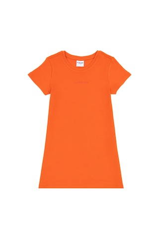 U.S. Polo Assn. Kız Çocuk Nar Çiçeği Bisiklet Yaka Kısa Kol İnterlok Basic Örme Elbise 50306277-VR039