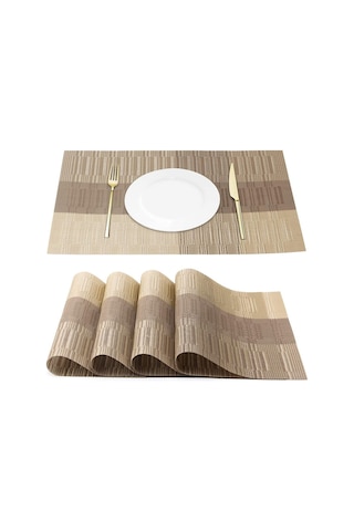 Vkemall Pvc Örgü Kaymaz Mutfak Minderi - Gri Ve Beyaz Gradyan 4'lü Set , 80 C Isıya Dayanıklı, Kolay Temizlenebilir. Diğer