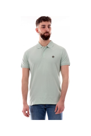 Timberland Tb0a6bx4 Millers River Sleeve Stretch Polo Açık Yeşil Erkek T-shirt Mavi